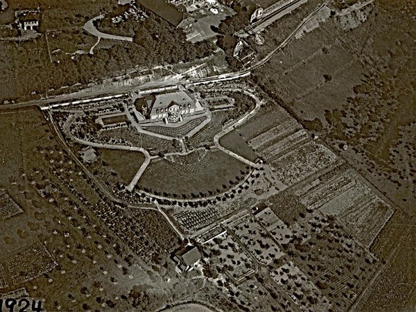 1924 Luftbild der neu entstandenen Villa Langhammer