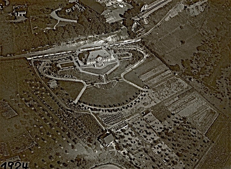 1924 Luftbild der neu entstandenen Villa Langhammer