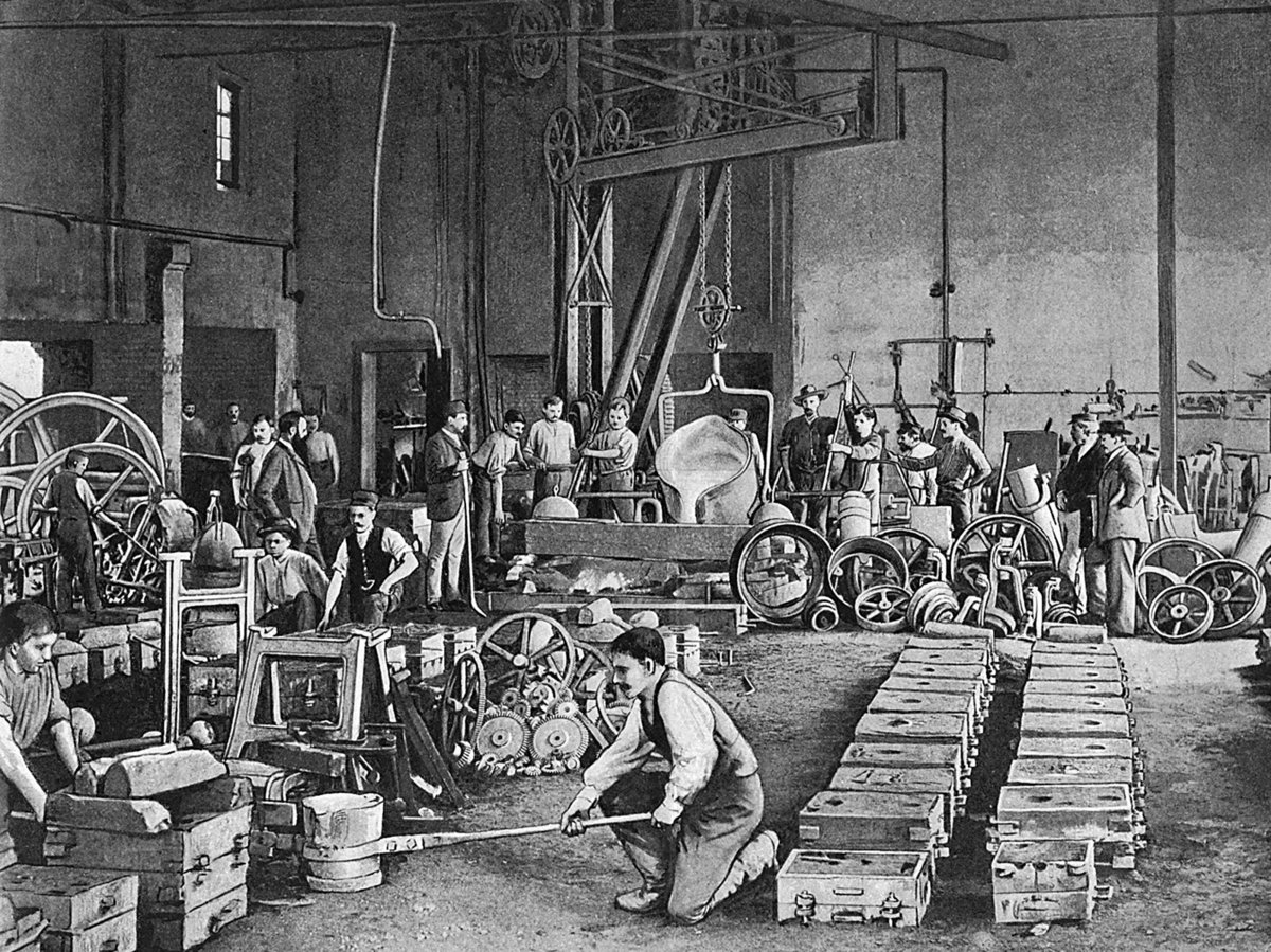 Eisengießen in Deutschland um 1900